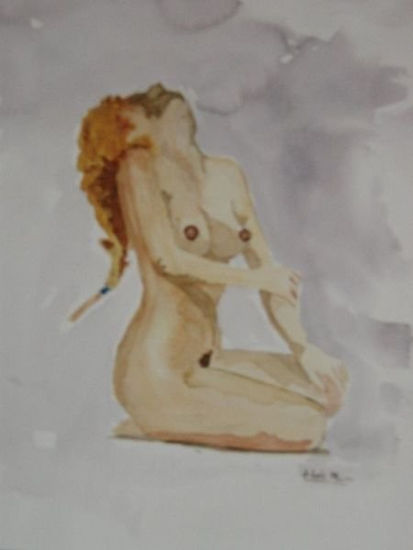 Al calor del sol Watercolour Paper Nude Paintings