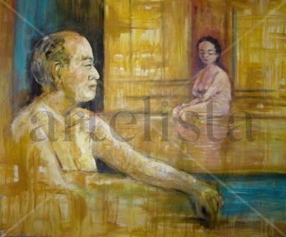 El Baño, 2010 Acrylic Canvas Figure Painting