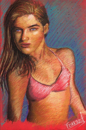 Chica en verano Pastel Papel Figura