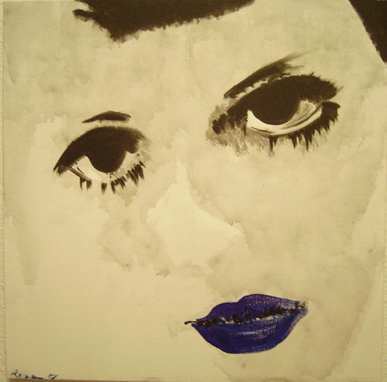 Beso azul Acrylic Canvas Portrait