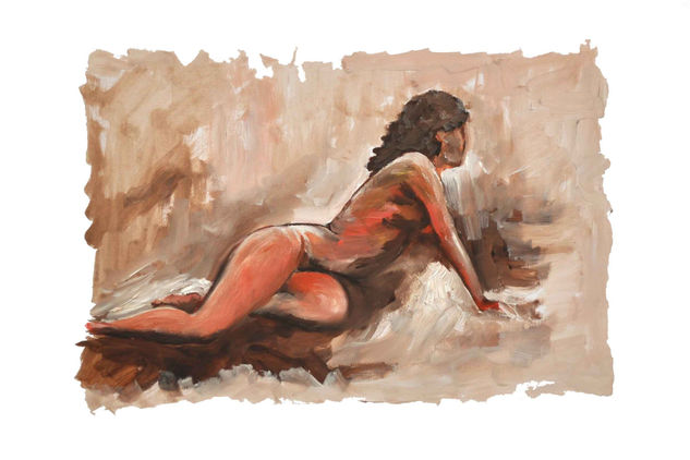 nude 1d Óleo Cartulina Desnudos