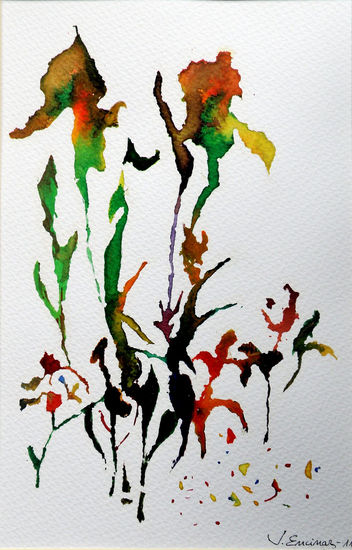 Acuarela VI Watercolour Paper Floral Painting