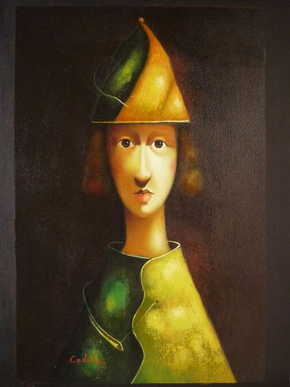 LA CHICA DEL ARLEQUIN Óleo Lienzo Retrato