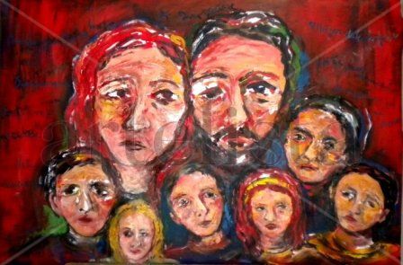 Familia numerosa, 2010 Acrylic Canvas Figure Painting