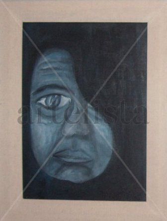 Mujer Azul, 1998 Acrylic Canvas Figure Painting