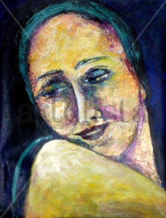 Turquesa, 2010 Acrylic Canvas Figure Painting