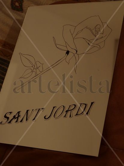 Rosa de Sant Jordi realistica Huecograbado