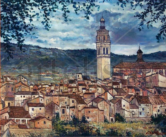 "La Vila" Óleo Lienzo Paisaje