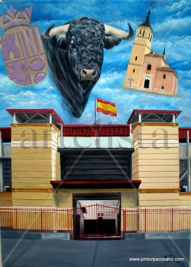 TOROS EN TORREJON DE ARDOZ Óleo Lienzo Otros