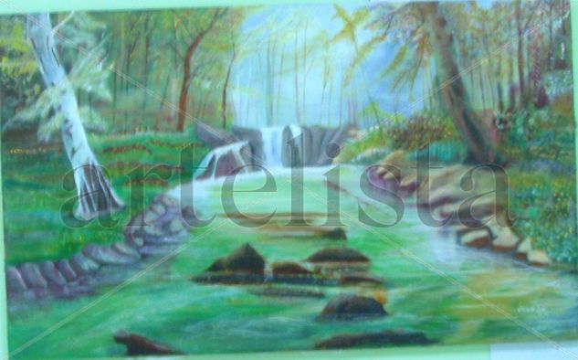 EL LAGO o EL RIO. Oil Canvas Landscaping