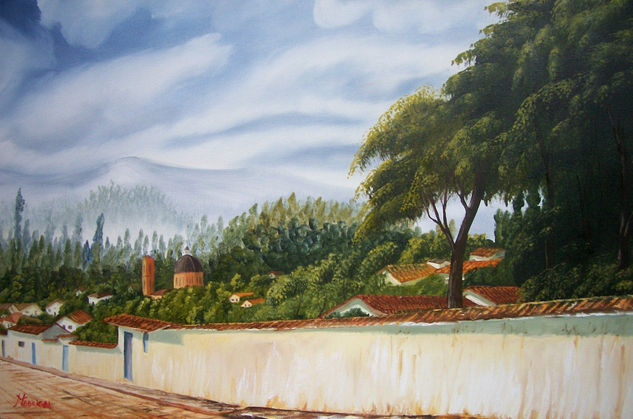 Tarde de neblina Oil Canvas Landscaping