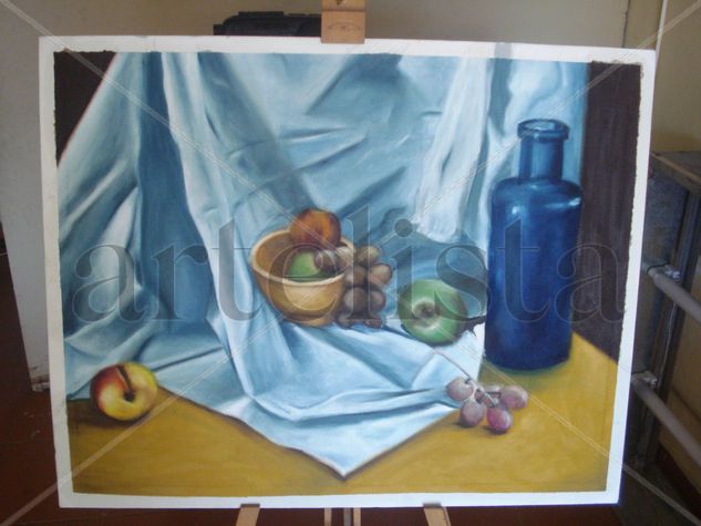 bodegon tono azulado Oil Canvas Still Life Paintings