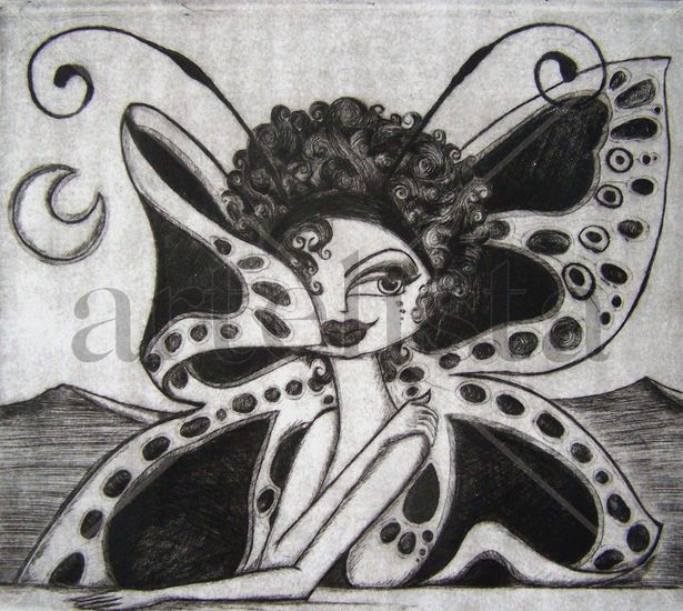 Quien sospecharía de una mariposa Woodcut