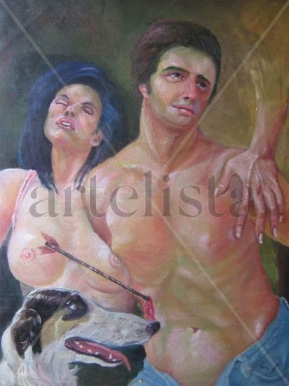 EL MARTIRIO DE SAN SEBASTIAN Oil Canvas Figure Painting