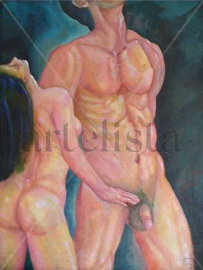 LA EXPULCION DEL PARAISO Oil Canvas Figure Painting