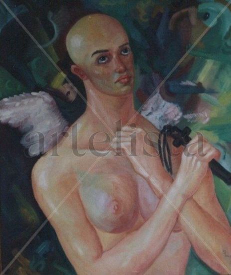 ÁNGEL SALVADOR Oil Canvas Figure Painting