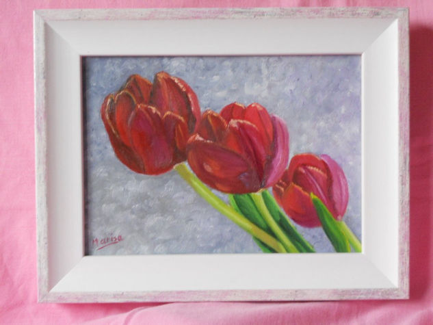 TULIPANES Oil Canvas Floral Painting