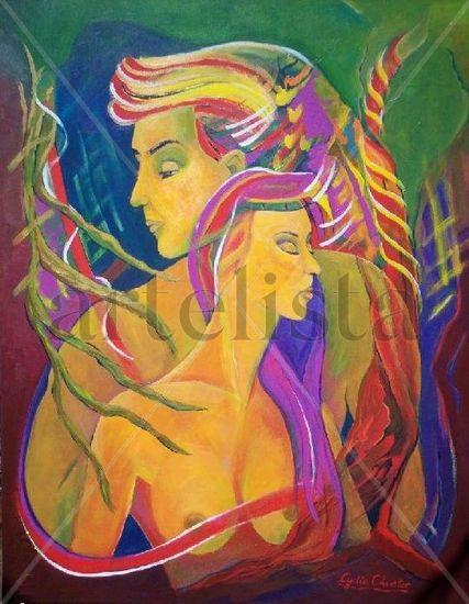 El Eden Acrylic Canvas Figure Painting