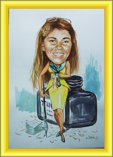 e.vidal caricaturas personales Oil Canvas Landscaping