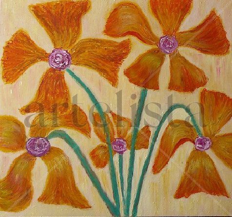 flores Pastel Panel Floral Painting