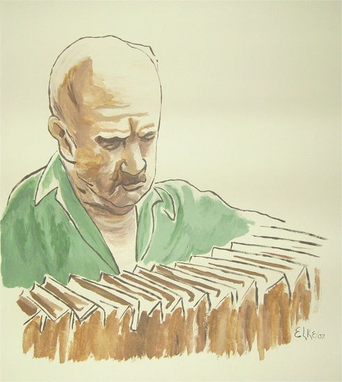 piazzolla Óleo Lienzo Retrato