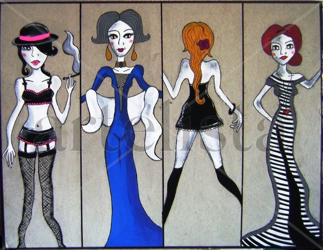 Dolls. Acrylic Card Figure Painting