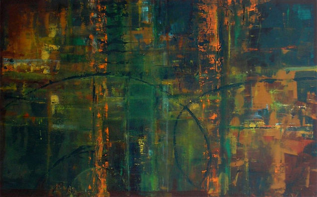 Abstrato Verde Acrílico Tela Otros