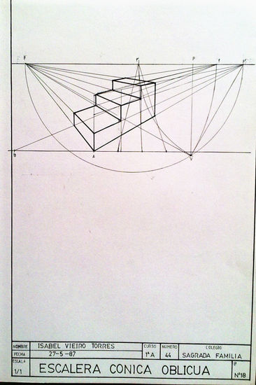 escalera cónica oblicua 
