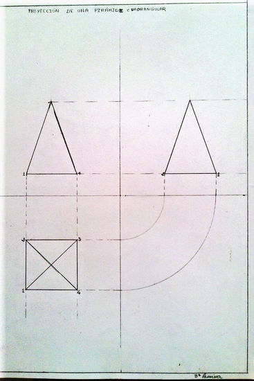 proyeccion de piramide cuadrangular 