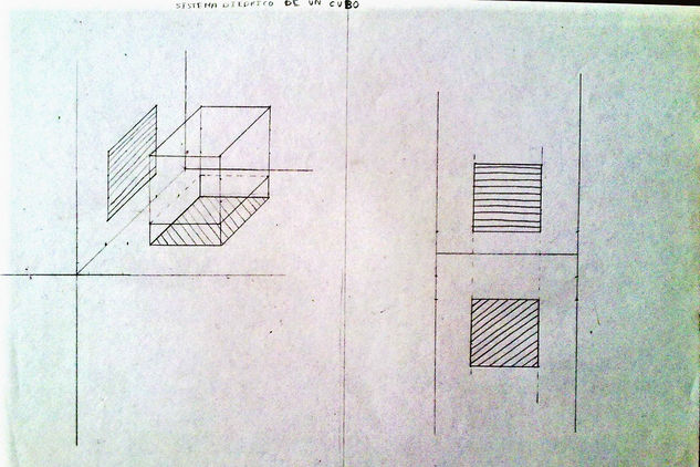 sistema diedrico de un cubo 