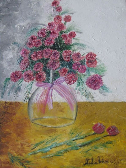 flores para la abuela Oil Canvas Still Life Paintings