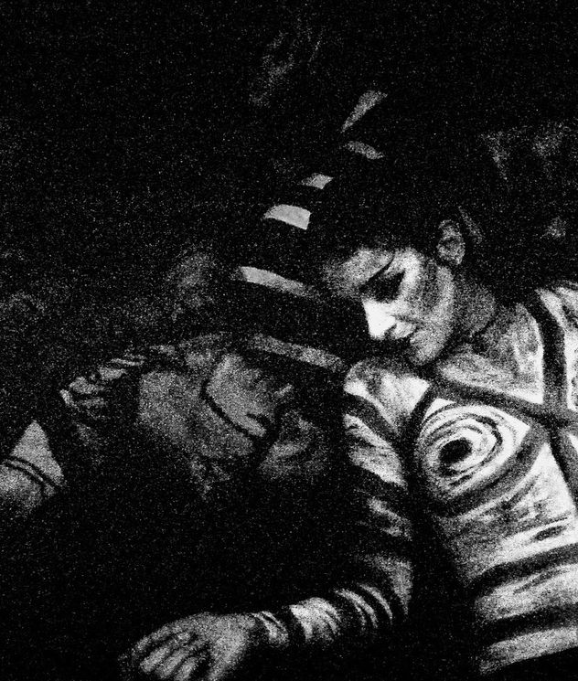 b/w body painting