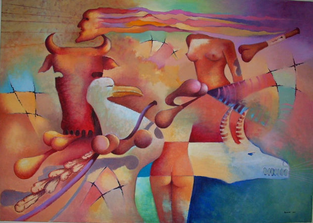 "Gestacion" Oil Canvas Figure Painting