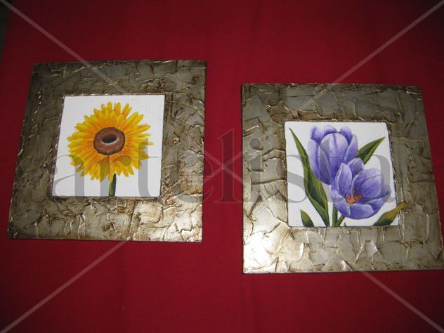 Cuadros tulipanes y girasol