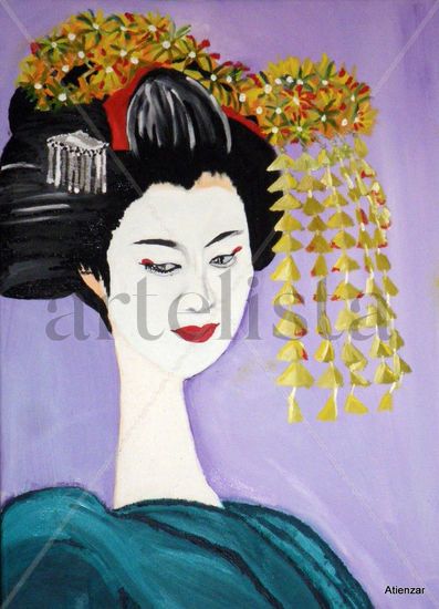 Gheisa Oil Canvas Figure Painting