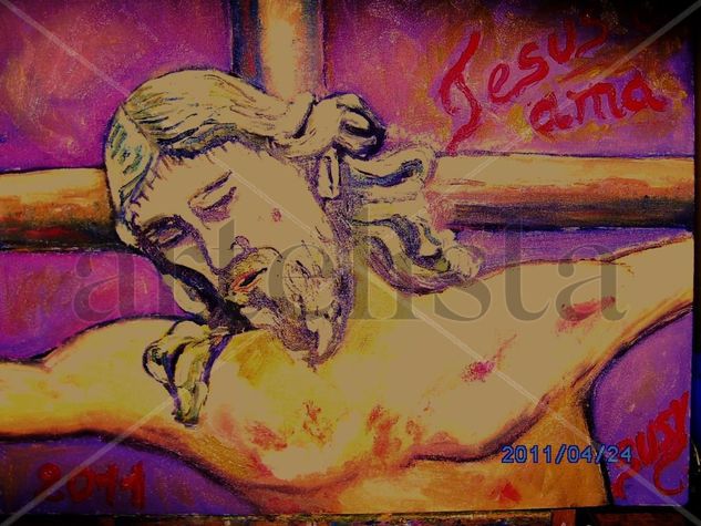 JESUS.HOMENAJE EN PASCUA Oil Canvas Portrait