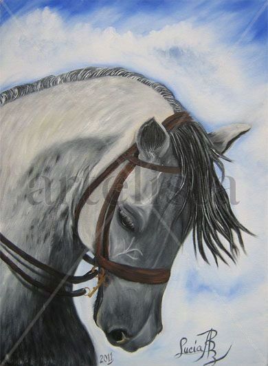 Caballo Blanco Oil Canvas Animals