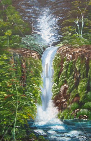 Cascada Oil Canvas Landscaping