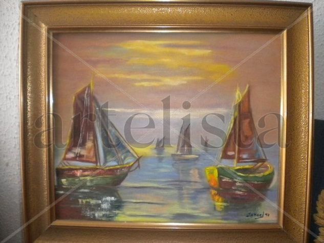 MARINA Oil Canvas Marine Painting