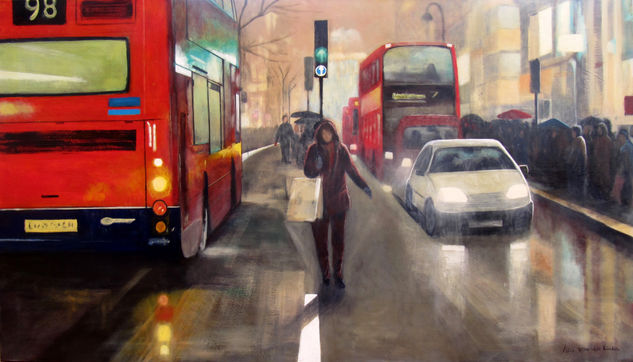 Wet London Acrylic Canvas Landscaping