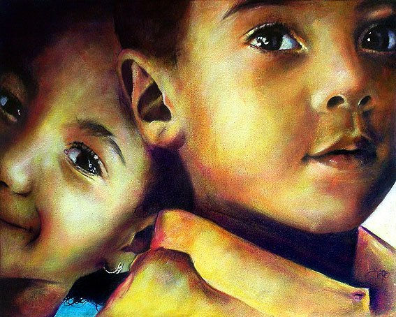 Dido y Meli Acrylic Canvas Portrait