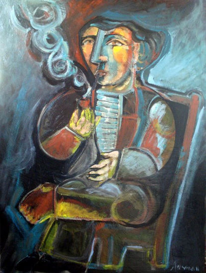 Fumante Oil Canvas Figure Painting