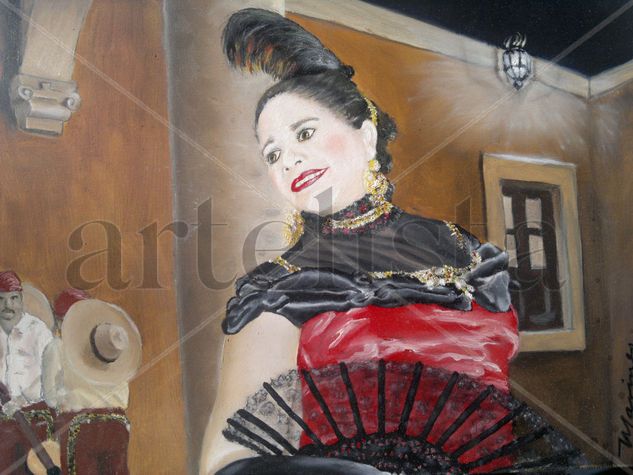 LA MAJA MEXICANA Óleo Tabla Retrato