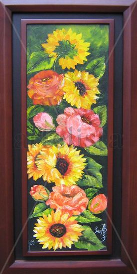 Columna Floral Oil Canvas Floral Painting