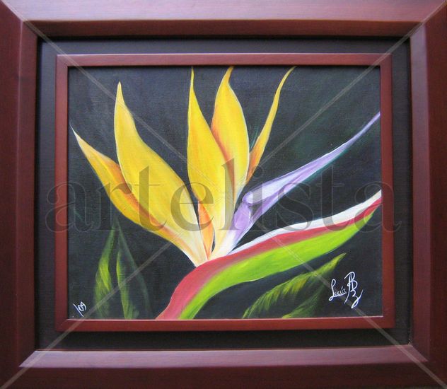 Ave de Paraiso Oil Canvas Floral Painting