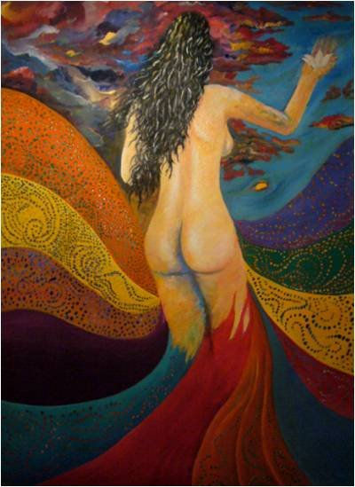 Marea de viento Acrylic Paper Nude Paintings