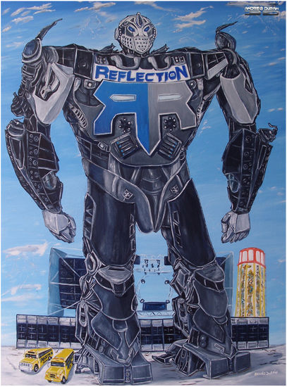 Miniteca Reflection en versión Robot Oil Canvas Figure Painting