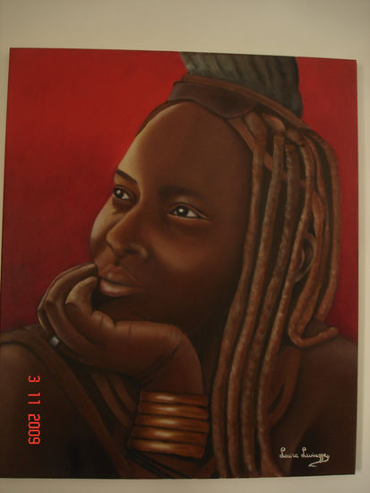 Africana de gala Oil Canvas Portrait