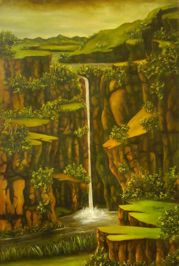 DE LA SERIE CASCADAS Oil Canvas Landscaping