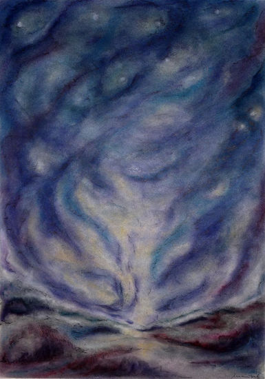 Noche de diciembre.2 Pastel Papel Paisaje